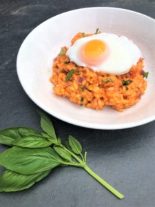 tomato-and-basil-risotto-with-poached-egg