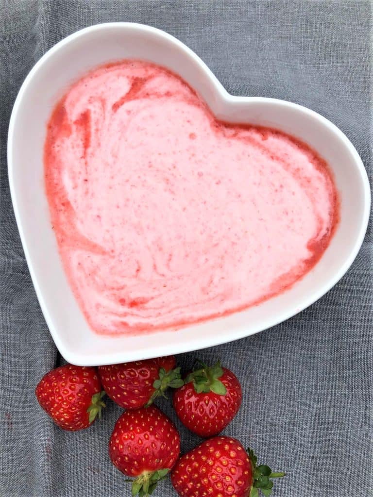 strawberry yoghurt with fresh strawberries