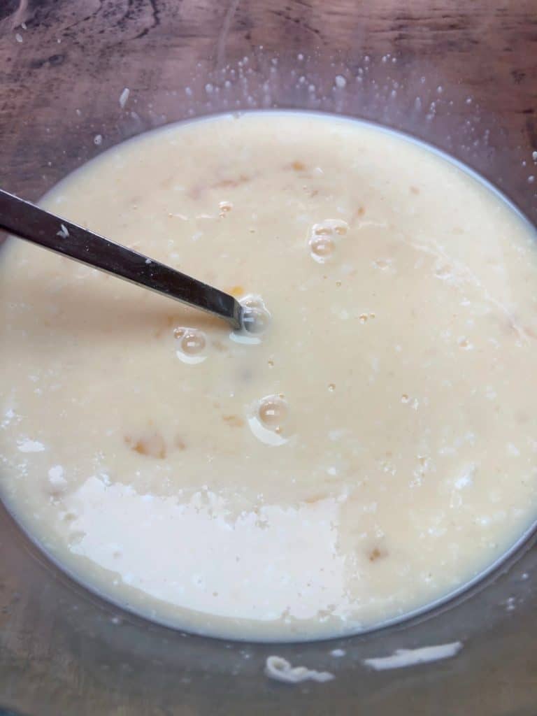 milk egg cheese mix