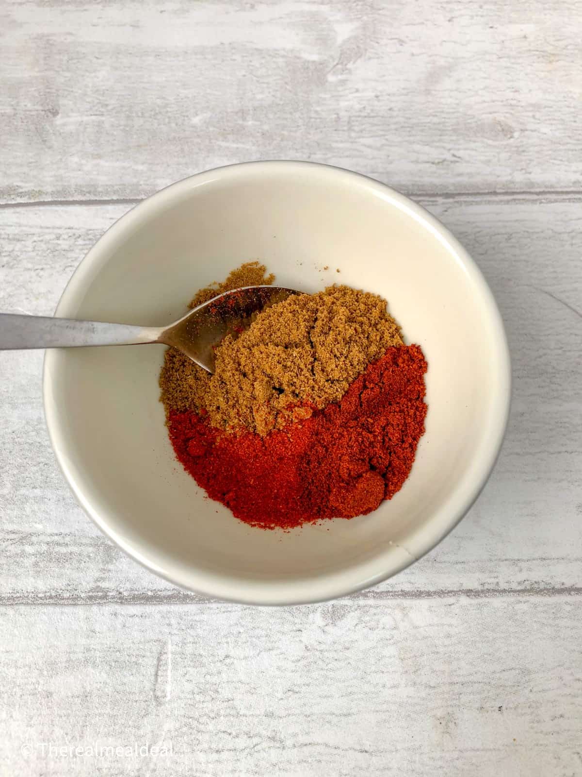 Fajita spice mix paprika, cumin and chilli powder in a bowl