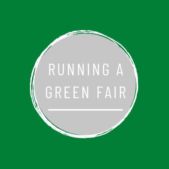running a green fair text on green background