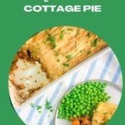 quorn cottage pie image on green backround