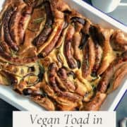 vegan toad in the hole with side onion gravy pinterest image